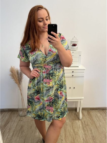 Šaty s krátkým rukávem icecool dámské (L/XL/2XL ONE SIZE) AINUOSI  FRANCOUZSKÁ MÓDA FMB23B910-15/DR (Velikost L/XL, Barva modrá)