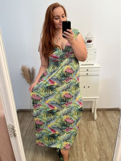 Šaty dlouhé bez rukávu icecool dámské (L/XL/2XL ONE SIZE) AINUOSI  FRANCOUZSKÁ MÓDA fmb23b903-37/DUR (Velikost L/XL, Barva modrá)