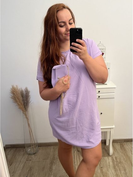 Šaty s kabelkou krátký rukáv dámské nadrozměr (2XL/3XL ONE SIZE) ITALSKá MóDA IM423064/DU (Velikost 2LX/3XL, Barva Černá)