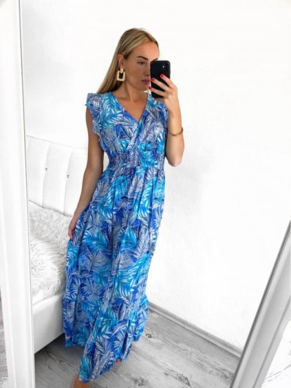Šaty letní dlouhé bez rukávu dámské (S/M, L/XL ONE SIZE) VISKOZA AINUOSI FRANCOUZSKÁ MÓDA FMPZM23A082-9 (Velikost S/M/L, Barva Černá)