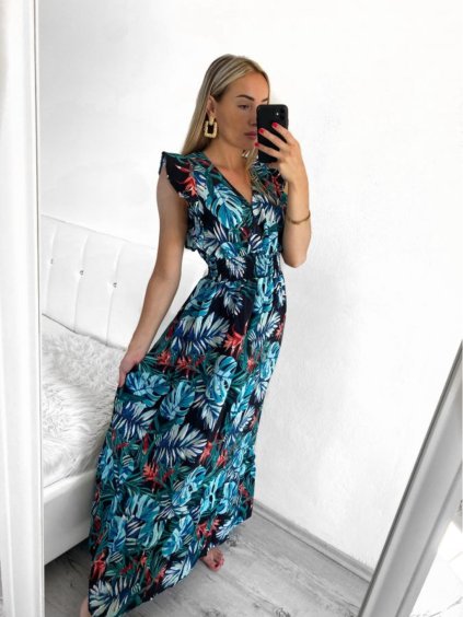 Šaty letní dlouhé bez rukávu dámské (S/M, L/XL ONE SIZE) VISKOZA AINUOSI FRANCOUZSKÁ MÓDA FMPZM23A082-3 (Velikost S/M/L, Barva bílá)