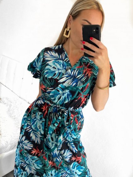 Šaty letní dlouhé s rukávem dámské (S/M, L/XL ONE SIZE) VISKOZA AINUOSI FRANCOUZSKÁ MÓDA FMPZM23A081-6 (Velikost S/M/L, Barva bílá)