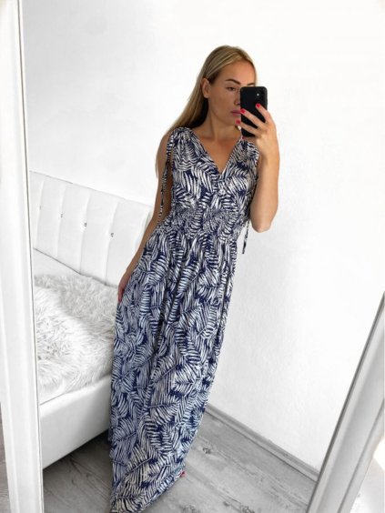 Šaty letní dlouhé bez rukávu dámské (M/L ONE SIZE) ICECOOL AINUOSI  FRANCOUZSKÁ MÓDA FMPZM23024-4 (Velikost M/L, Barva Černá)
