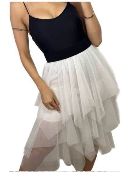 Sukně dlouhá tylová dámská (S/M/L ONE SIZE) ITALSKÁ MÓDA IMM2298HG/DR (Velikost M/L, Barva Černá)