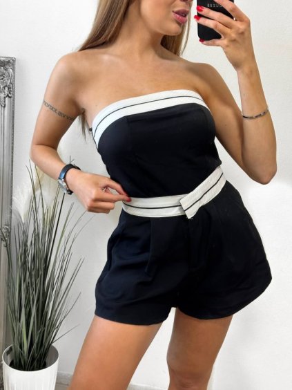 Kraťasy šortky elegantní dámské (S-M-L) ITALSKÁ MÓDA IMM23M10460/DU (Velikost S, Barva Černá)