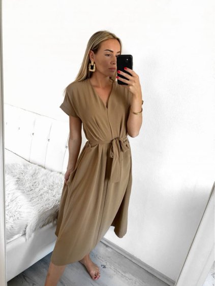 Šaty dlouhé letní krátký rukáv dámské (S/M ONE SIZE) ITALSKÁ MÓDA IMPLM2323529/DU (Velikost S/M/L, Barva Černá)