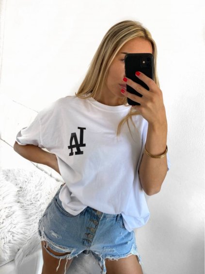 Tričko krátký rukáv dámské (S/M ONE SIZE) ITALSKÁ MÓDA IMWGB2352244/DU (Velikost S/M/L, Barva bílá)