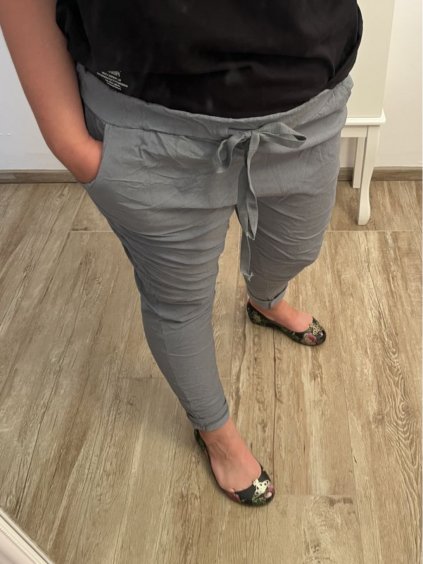 Kalhoty strečové dlouhé dámské nadrozměr (XL/2XL ONE SIZE) ITALSKÁ MÓDA IMC23031/DR