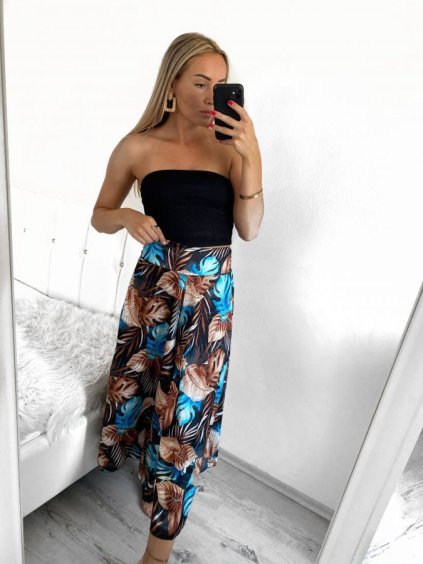 Kalhoty dlouhé letní icecool dámské (S/M ONE SIZE) ITALSKÁ MÓDA IMM23M4359-5/DU (Velikost S/M/L, Barva modrá)