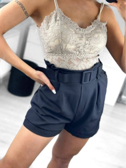 Kraťasy šortky elegantní dámské (S-2XL) ITALSKÁ MÓDA IMWB23289/DU (Velikost S, Barva béžová)