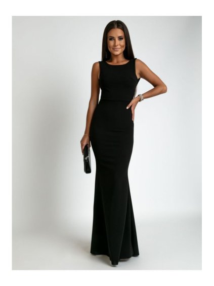 Šaty dlouhé elegantní společenské bez rukávu dámské (S/M ONE SIZE) POLSKÁ MÓDA IMLAZ23010173-05/DU (Velikost S/M/L, Barva béžová)