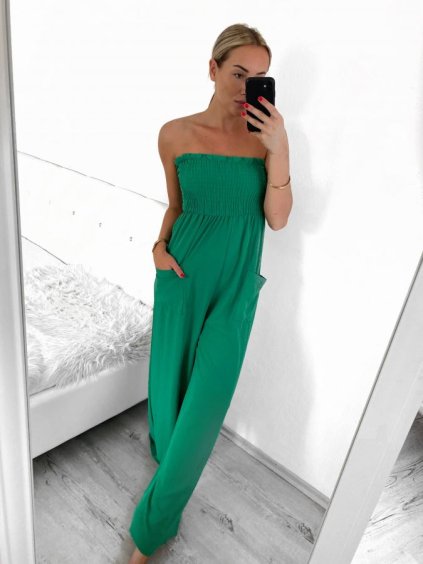 Overal dlouhý se žabičkováním na ramínka dámský (S/M ONE SIZE) ITALSKÁ MÓDA IMWA236511/DU (Velikost S/M/L, Barva Černá)