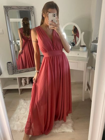 Šaty dlouhé společenské bez rukávu dámské (S/M ONE SIZE) ITALSKÁ MÓDA IMPBB22 IMPBB225009kt/DRU (Velikost S/M/L, Barva bílá)