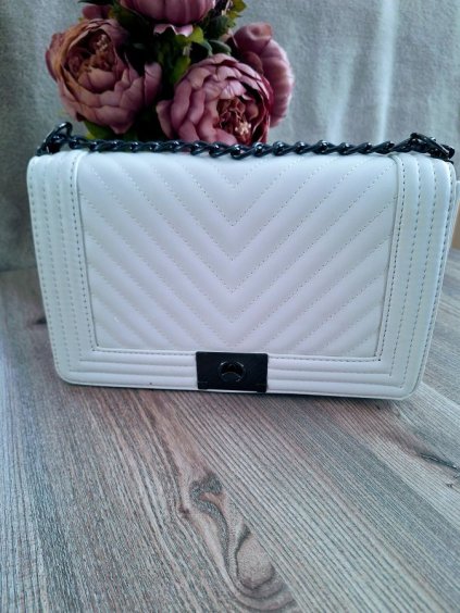 Kabelka malá dámská (š. 22 cm, v.  15 cm)) GLO IM21201568 (Velikost ONE SIZE, Barva bílá)