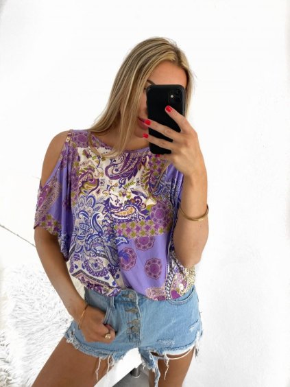 Tunika letní icecool krátký rukáv dámská (S/M ONE SIZE) ITALSKÁ MÓDA IMM23M2929/DU (Velikost S/M/L, Barva béžová)