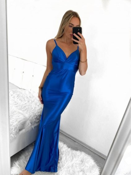 Šaty dlouhé elegantní společenské na ramínka dámské (S/M ONE SIZE) ITALSKÁ MÓDA IMPLP2322930135/DU (Velikost S/M/L, Barva červená)