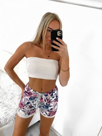 Kraťasy šortky letní dámské (S/M ONE SIZE) ITALSKÁ MÓDA IMWY21664/DUR (Velikost S/M/L, Barva bílá)