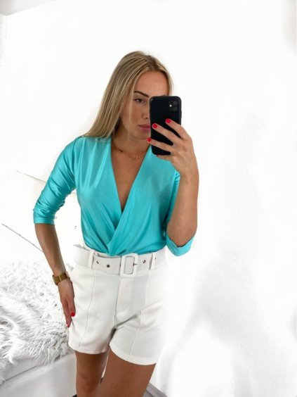 Body dlouhý rukáv dámské (S/M ONE SIZE) ITALSKÁ MÓDA IMWMY23873/DU (Velikost S/M/L, Barva zelená limetková)