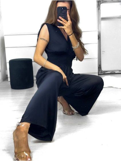 Overal elegantní icecool  dámský (M/L, XL/XXL) AINUOSI ITALSKÁ MODA IMB239907/DUR (Velikost M/L, Barva Černá)