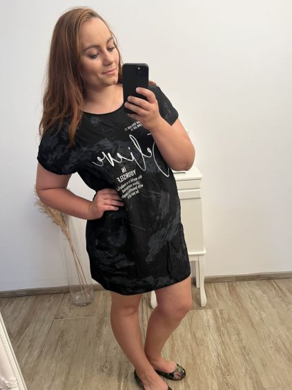 Šaty/Tunika krátký rukáv dámská nadrozměr (XL/2XL/3XLNE SIZE) ITALSKá MóDA IM423BELIVE/DU (Velikost XL/2XL, Barva bílá)