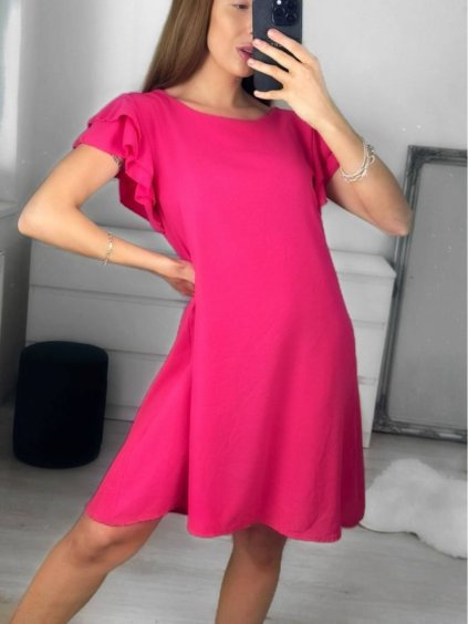 Šaty letní elegantní krátký rukáv dámské (S/M ONE SIZE) ITALSKÁ MÓDA IMWB23138/DU (Velikost S/M/L, Barva Černá)