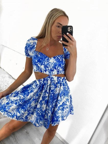 Šaty letní krátký rukáv dámské SANTORINI (S/M ONE SIZE) ITALSKÁ MÓDA IMPBB23B22499/DUR (Velikost S/M/L, Barva bílá)
