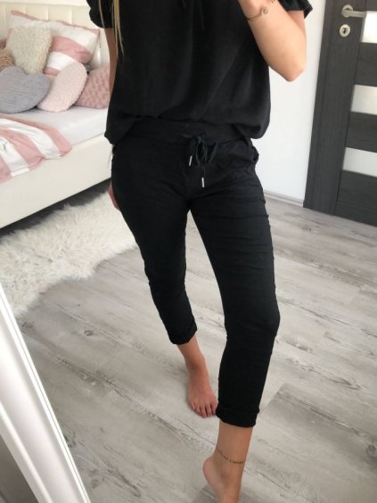 Kalhoty letní dlouhé strečové dámské (S/M ONE SIZE) ITALSKÁ MÓDA IMPLI238115/DUR (Velikost S/M/L, Barva bílá)