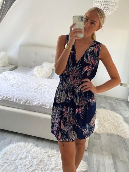 Šaty letní icecool bez rukávu dámské (M/L, XL/2XL) AINUOSI ITALSKÁ MODA IMB22819/DU (Velikost M/L, Barva Černá)
