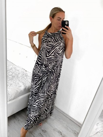 Šaty dlouhé bez rukávu letní icecool dámské (S/M/L ONE SIZE) ITALSKÁ MÓDA IMM22M2942-7/DUR
