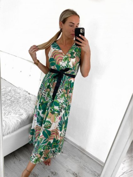 Šaty dlouhé letní icecool bez rukávu dámské (S/M/L ONE SIZE) ITALSKÁ MÓDA IMM23M2132-7/DU