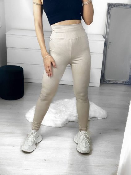 Legíny dlouhé dámské (S-2XL) TURECKÁ MÓDA TMB23003/DU (Velikost S, Barva béžová)