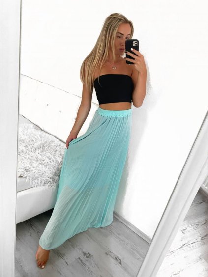 Sukně dlouhá skládaná dámská (S/M ONE SIZE) ITALSKÁ MÓDA IMPBB23K7508/DU (Velikost S/M/L, Barva Černá)