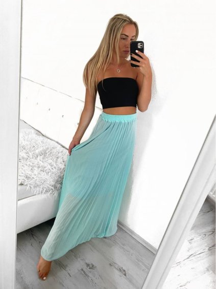 Sukně dlouhá skládaná dámská (S/M ONE SIZE) ITALSKÁ MÓDA IMPBB23K7508/DU (Velikost S/M/L, Barva Černá)