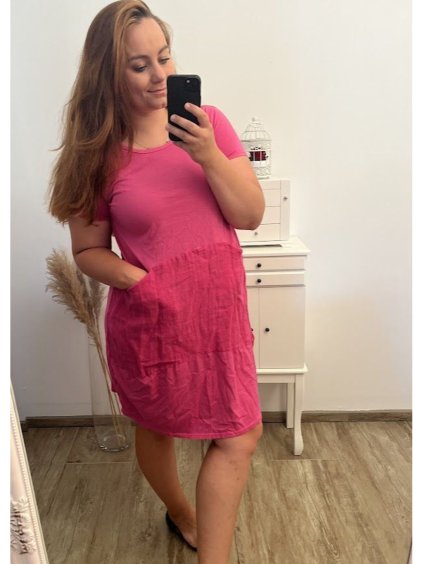 Šaty letní krátký rukáv dámské (L/XL ONE SIZE) ITALSKÁ MÓDA IM722261/DUR (Velikost L/XL, Barva Černá)