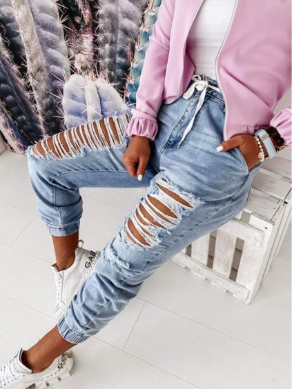 Rifle jeans dlouhé vysoký pas dámské (XS-XL) RE-DRESS MA521128/DU