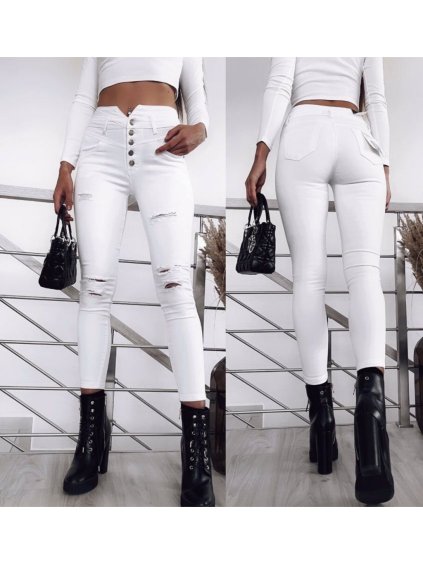 Rifle jeans dlouhé dámské (27-32) MOON GIRL MA521S5505-12/DU (Velikost 27, Barva bílá)