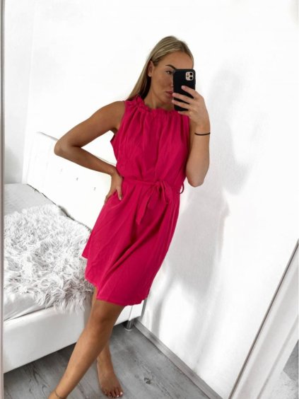 Šaty elegantní letní bez rukávu dámské (S/M ONE SIZE) ITALSKÁ MÓDA IM923011/DU (Velikost S/M/L, Barva béžová)