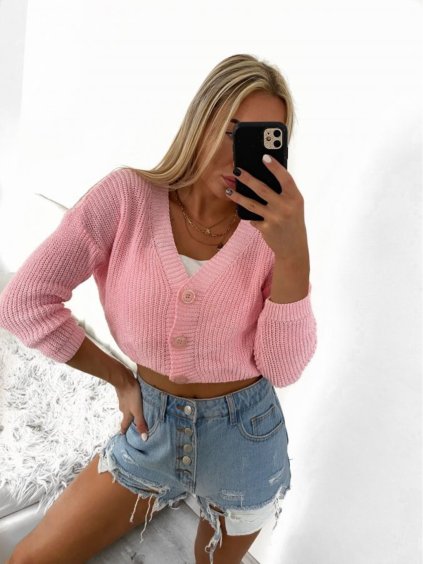 Svetr dlouhý rukáv dámský (S/M ONE SIZE) ITALSKÁ MÓDA IMPBB23Y22066/DR (Velikost S/M/L, Barva růžová světlá)