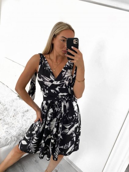 Šaty letní na ramínka dámské (S/M ONE SIZE) ITALSKÁ MÓDA IMWY23300/DU (Velikost S/M/L, Barva bílá)