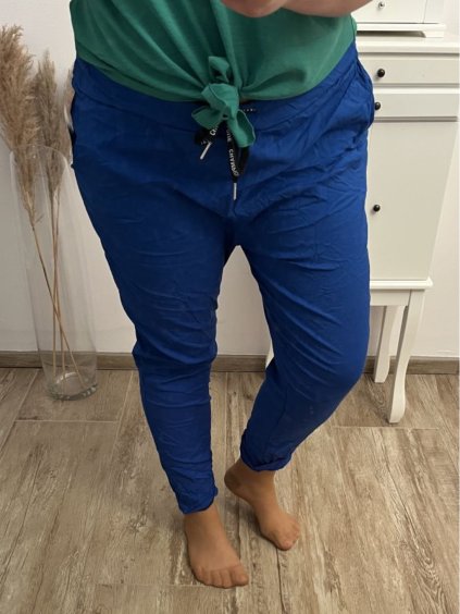 Kalhoty dlouhé strečové dámské nadrozměr (XL/2XL/3XL ONE SIZE) ITALSKÁ MÓDA IMWQ23034/DUR (Velikost XL/2XL, Barva Černá)