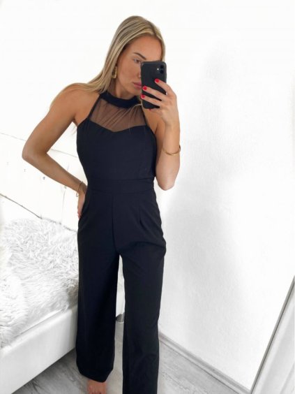 Overal letní dlouhý bez rukávu dámské (S/M ONE SIZE) ITALSKÁ MÓDA IMPSH232308/DU (Velikost S/M/L, Barva Černá)