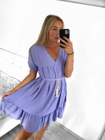Šaty letní krátký rukáv dámské (S/M/L ONE SIZE) ITALSKÁ MÓDA IM323BELT/DU (Velikost M/L, Barva béžová)