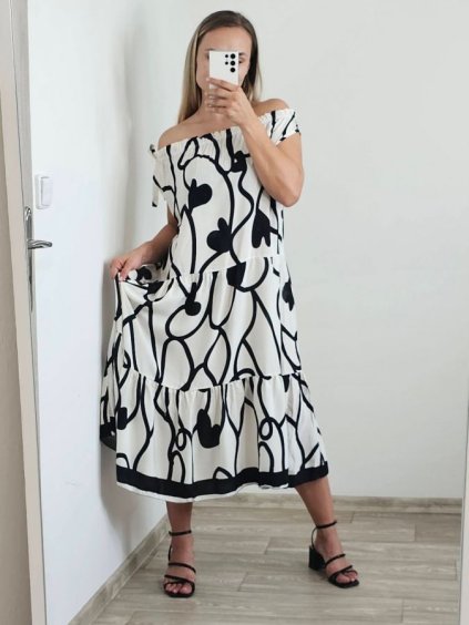 Šaty letní bez rukávů dámské (S/M ONE SIZE) ITALSKá MóDA IM823002/DU (Velikost S/M/L, Barva bílá)