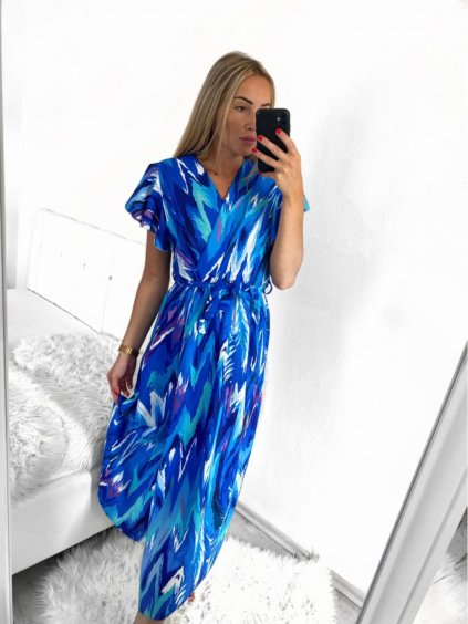 Šaty dlouhé letní krátký rukáv dámské (S/M ONE SIZE) ITALSKÁ MÓDA IMC23300/DU (Velikost S/M/L, Barva fialová)
