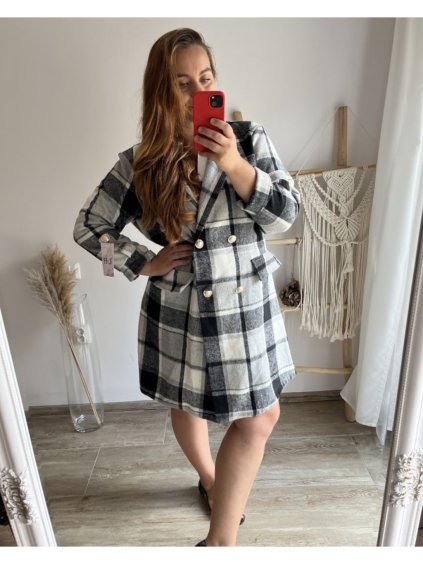 Kabát dlouhý rukáv dámská nadrozměr (XL/2XL ONE SIZE) ITALSKÁ MÓDA IM423MENDY/DU (Velikost XL/2XL, Barva béžová)