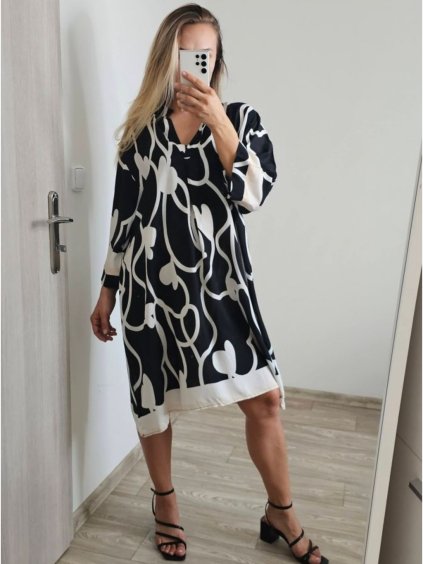 Šaty košilové letní oversize dlouhý rukáv dámské nadrozměr (S/M/L/XL/2XL ONE SIZE) ITALSKá MóDA IM82367011/DU