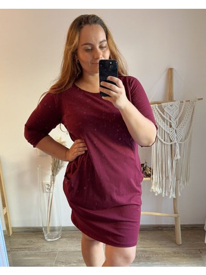 Šaty dlouhý rukáv dámské nadrozměr (XL/2XL ONE SIZE) ITALSKÁ MÓDA IM323LAJLA/DU (Velikost XL/2XL, Barva Černá)
