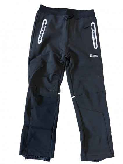 Chlapecké softshellové kalhoty zateplené Kugo HK5627, černá / šedý zip