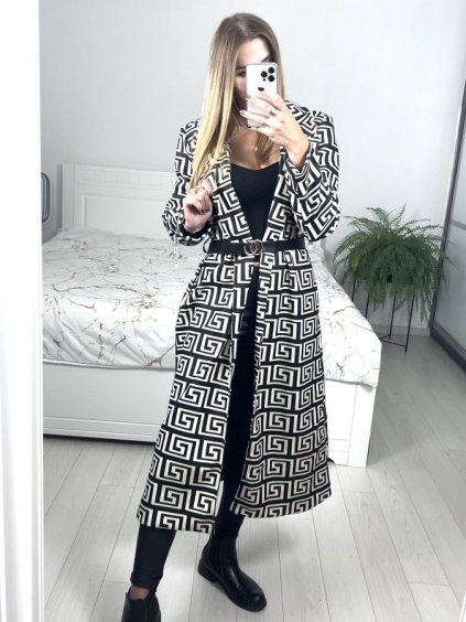 Kabát podzimní s podšívkou dlouhý rukáv dámský (S/M ONE SIZE) ITALSKÁ MÓDA  IMWHA23001-1/DUR (Velikost S/M/L, Barva béžová smetanová)