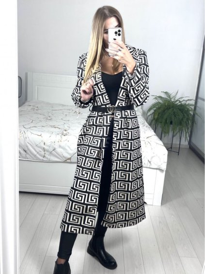 Kabát podzimní s podšívkou dlouhý rukáv dámský (S/M ONE SIZE) ITALSKÁ MÓDA  IMWHA23001-1/DUR (Velikost S/M/L, Barva béžová smetanová)